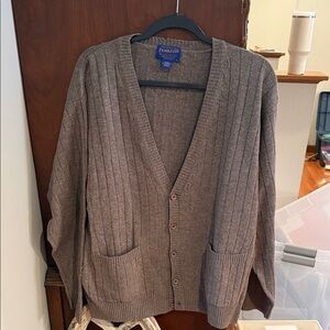 Pendleton Men's Gray Ribbed Cardigan Sweater